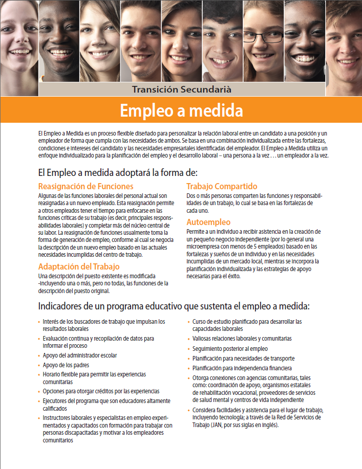 Secondary Transition: Customized Employment (Spanish)